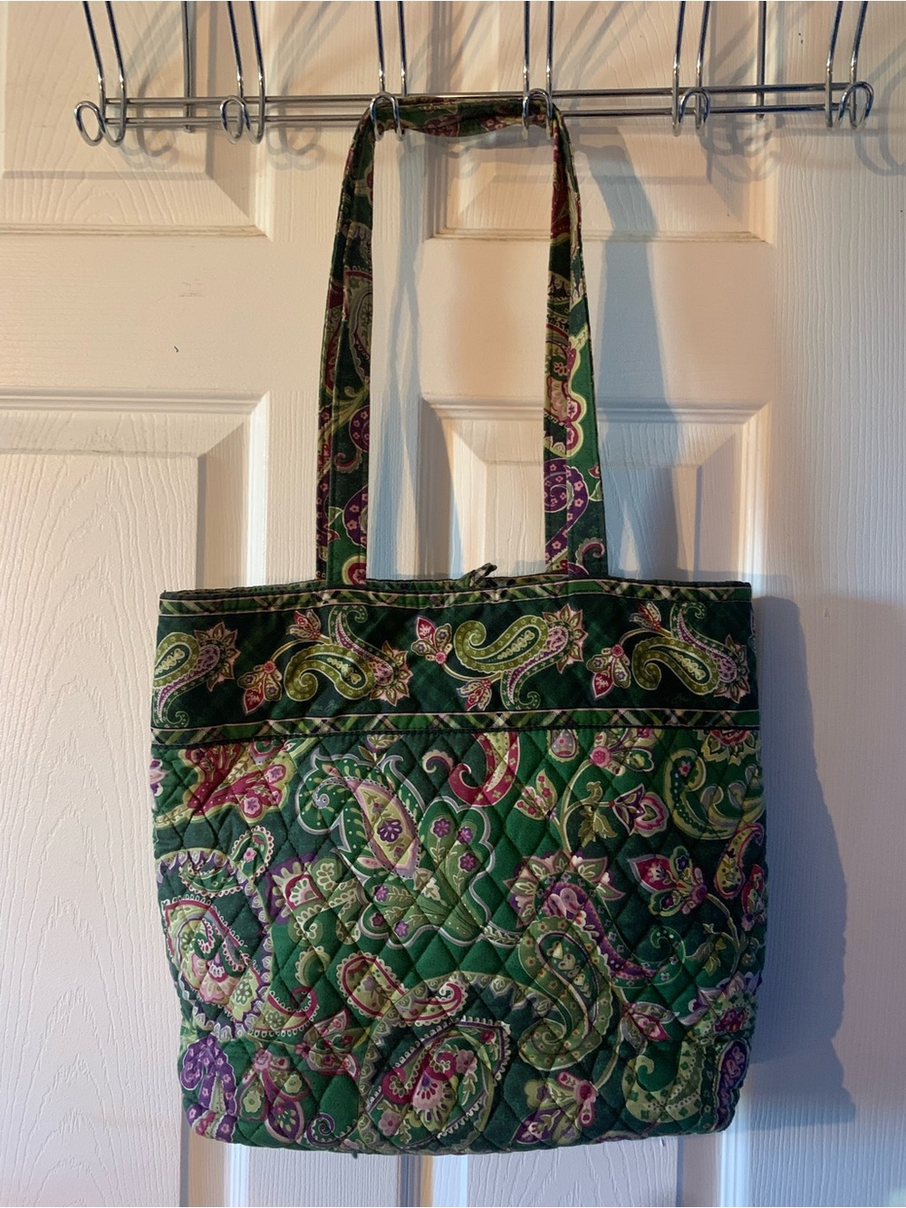 Vera Bradley Quilted Green Paisley Tote Bag